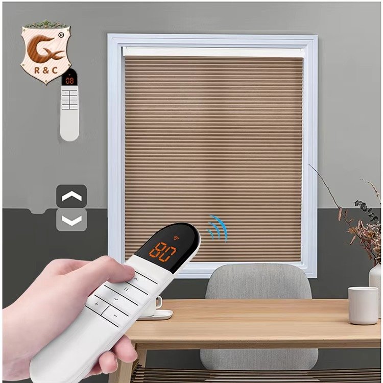 Motorized Blackout Honeycomb Blinds with Remote Control - Image 2