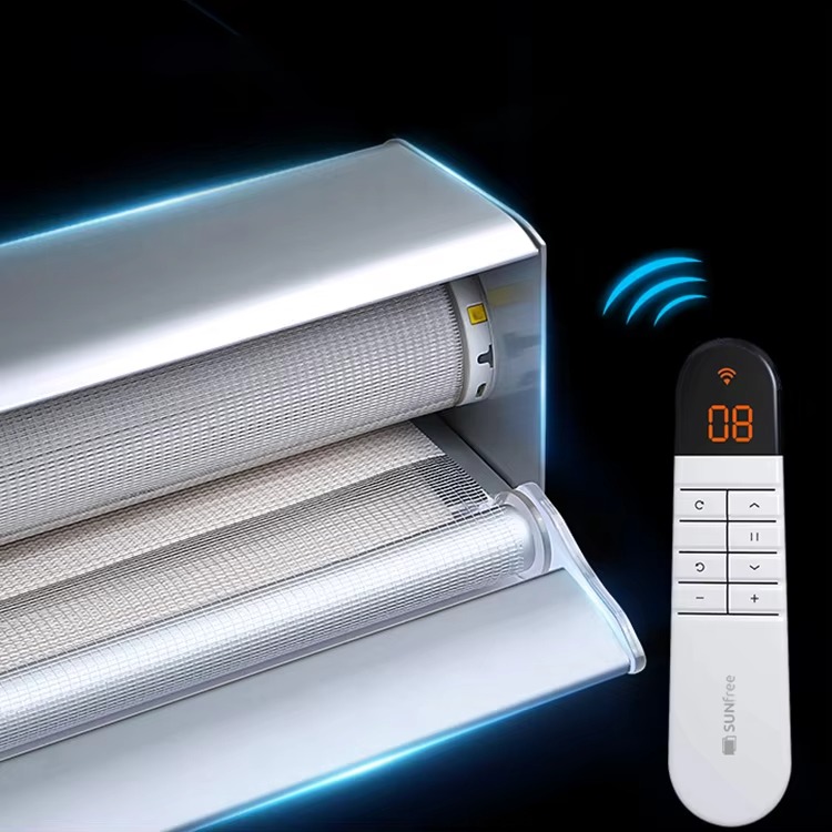 Manufacturer Motorized Zebra Blinds Thickened Imitation Linen Fabric - Image 5