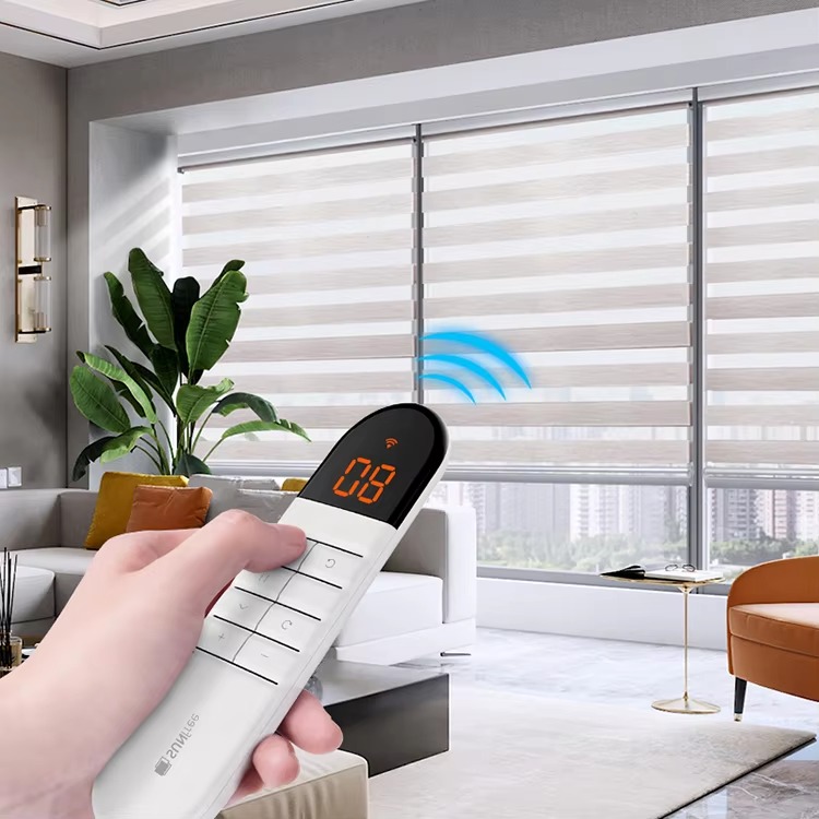 Manufacturer Motorized Zebra Blinds Thickened Imitation Linen Fabric - Image 4