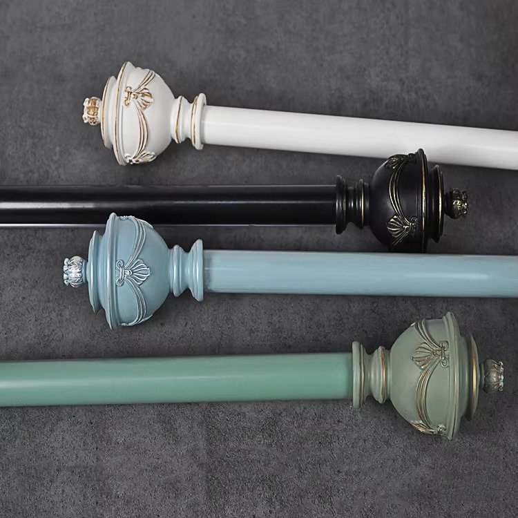 Premium Aluminum Curtain Rod with Antique Brass Finials