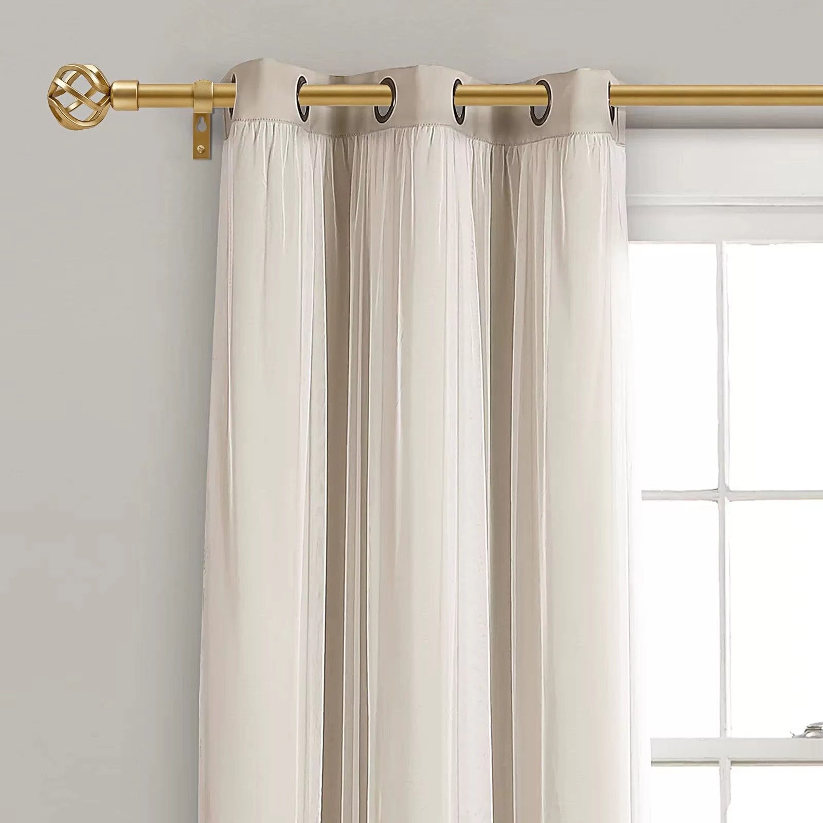 Gold Aluminum Curtain Rod with Decorative Finials - Image 7