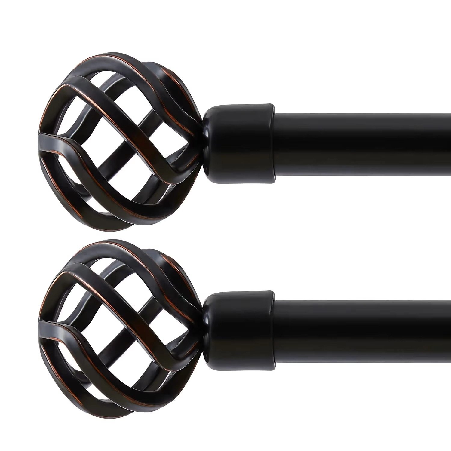 Gold Aluminum Curtain Rod with Decorative Finials - Image 3