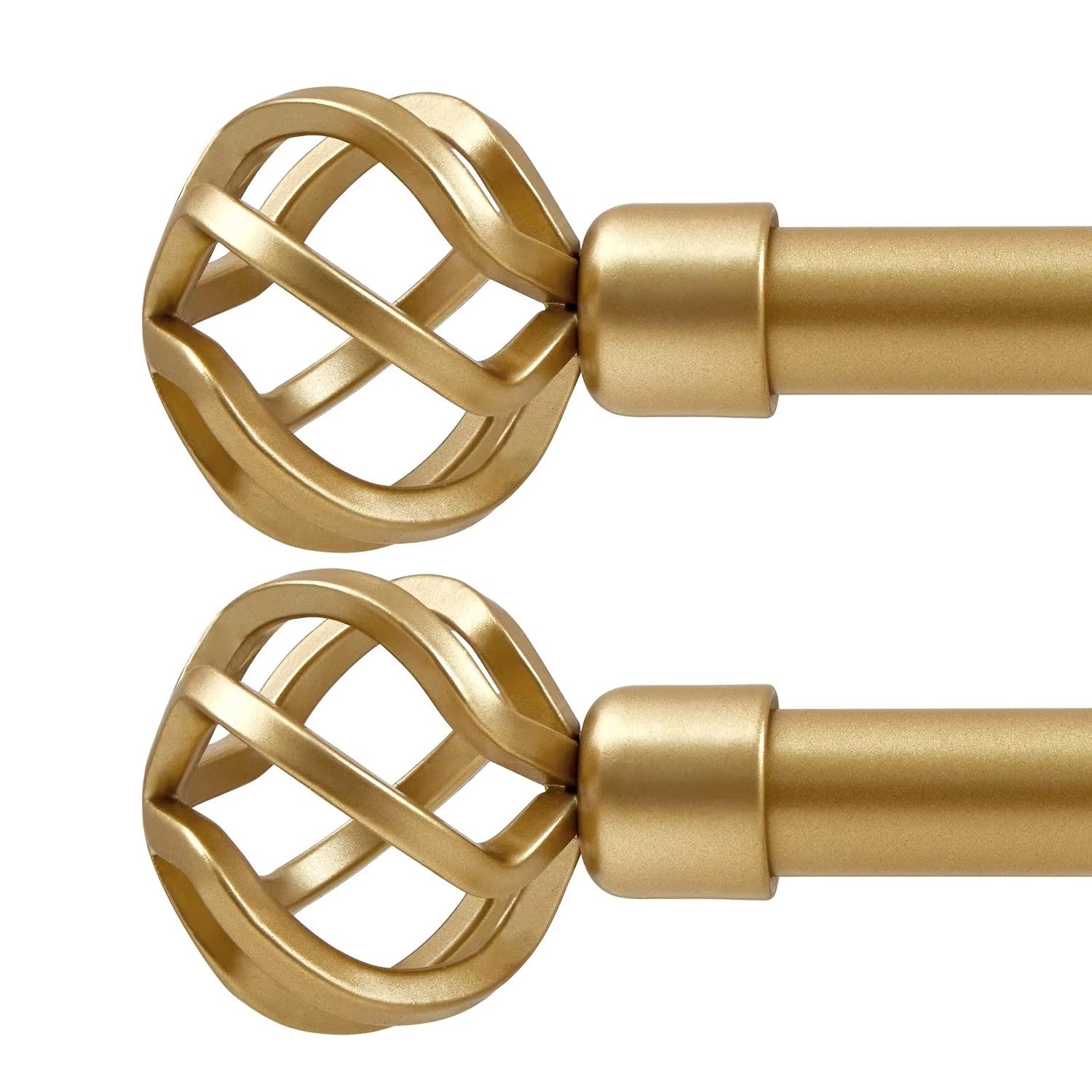 Gold Aluminum Curtain Rod with Decorative Finials