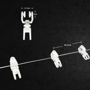 Curtain runner dimensions and specs: 11.7mm width, 7mm height, 4.7mm opening