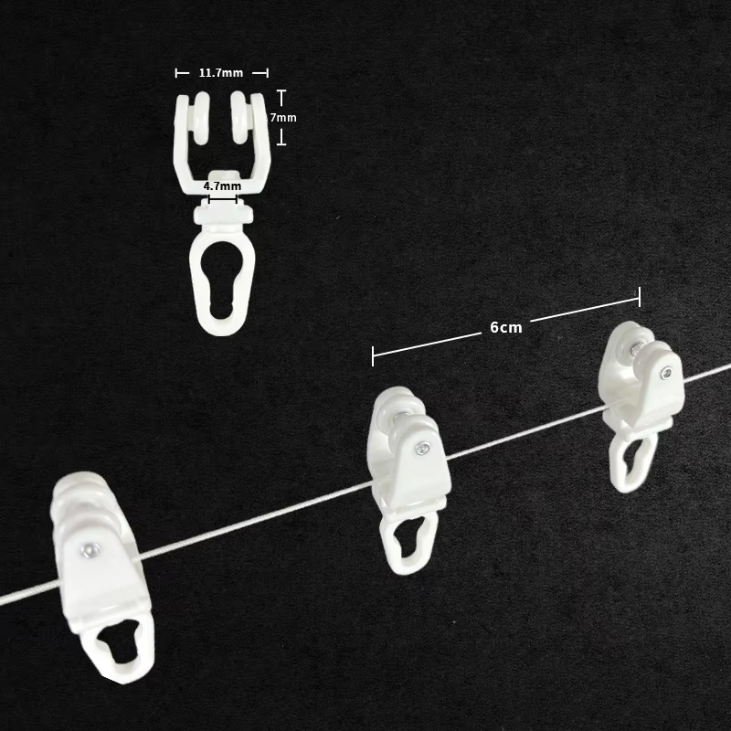 Heavy duty curtain runner specifications with 6cm installation spacing