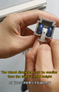 Curtain runner wheel diameter must be smaller than track inner height for proper compatibility