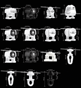 Buy curtain runners from China - complete dimension specifications for plastic and aluminum curtain track gliders with ball bearings - wholesale catalog