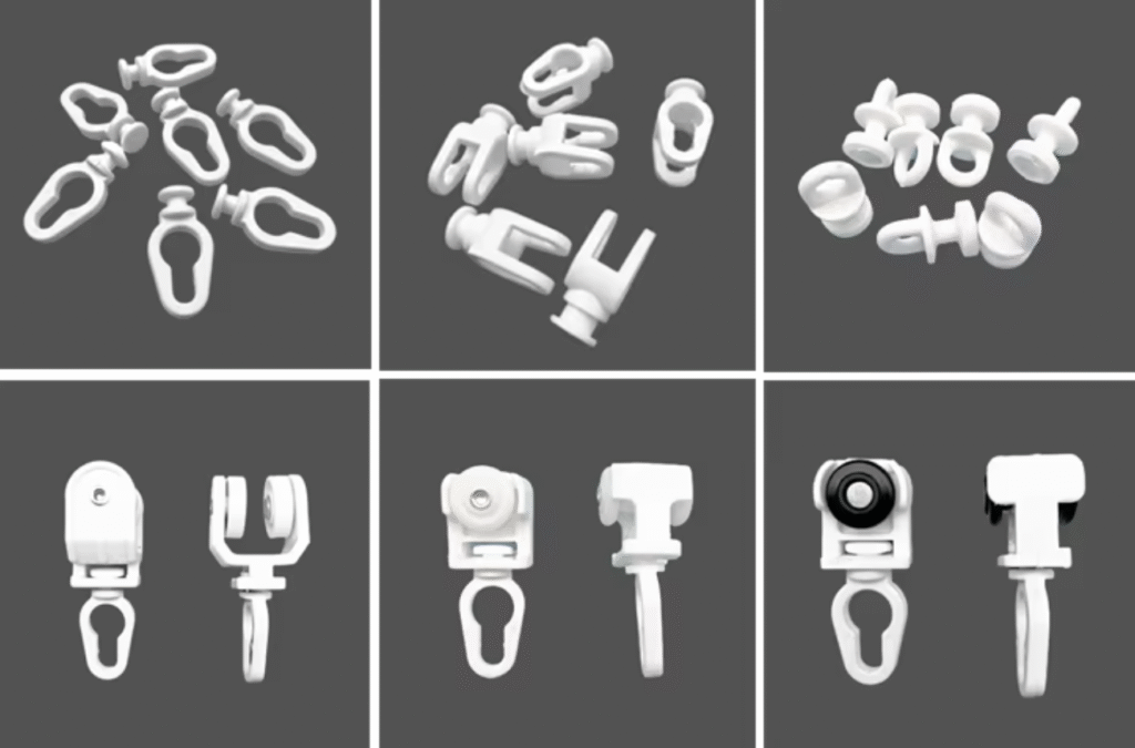 Different types of curtain runners and hooks wholesale from China manufacturer